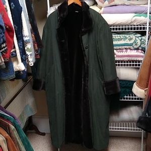 Woman's full length cloth coat .